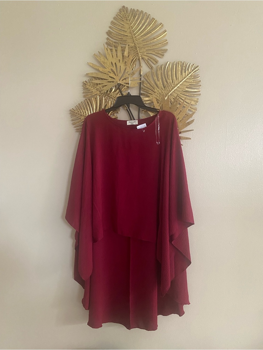 Kim & Cami Deep Burgundy Scoop Neck Top